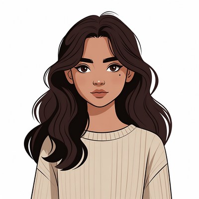 Beautiful woman with long brown hair