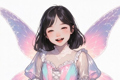 Anime girl with fairy wings
