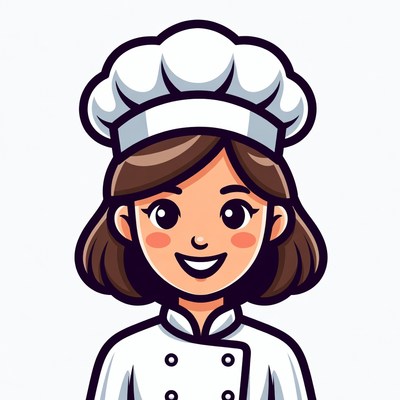 Cartoon female chef smiling