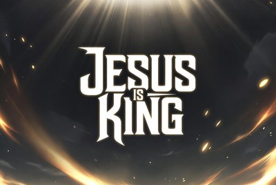 Jesus King Text with Golden Rays