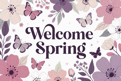 Welcome Spring Floral Illustration