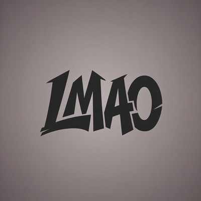 LMAO Text on Gray Background