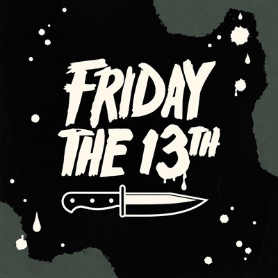 Friday the 13th Horror Text with Knife