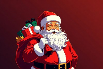 Santa Claus with sack of gifts