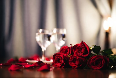 Red Roses and Wine Glasses