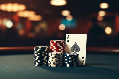 Ace of Spades with Poker Chips