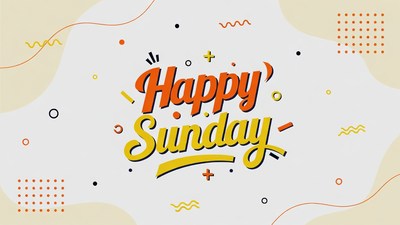 Happy Sunday Text Illustration