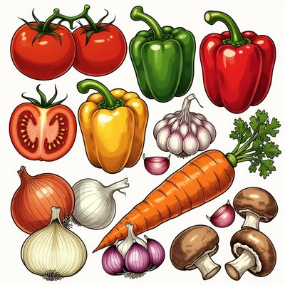 Colorful Vegetables Illustration