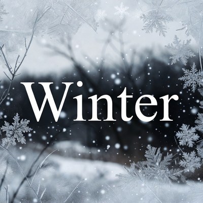 Winter Text with Snowflakes