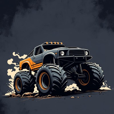 Orange Monster Truck Illustration