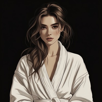 Woman in white kimono portrait