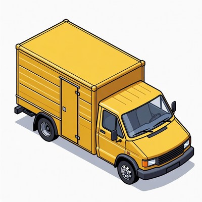 Yellow Delivery Van Illustration