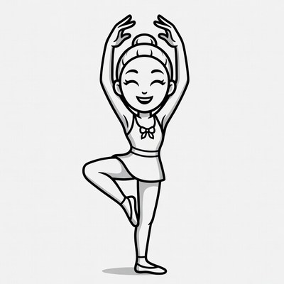 Ballerina girl in ballet pose