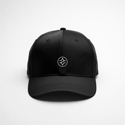 Black baseball cap with white star logo