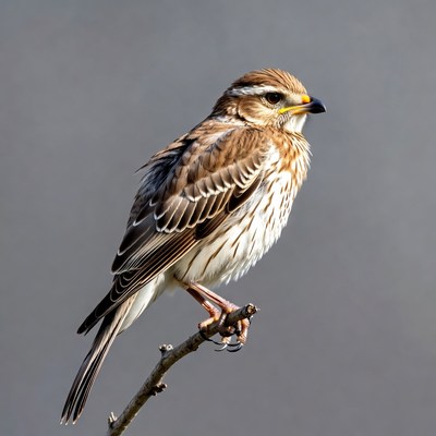 Brown sparrow perched on branch