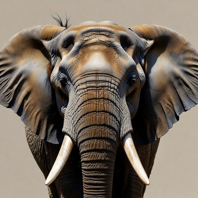 Close-up African elephant head
