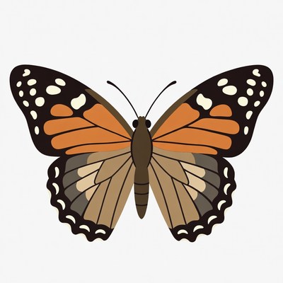 Orange Monarch Butterfly Illustration