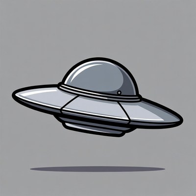 Cartoon UFO Flying