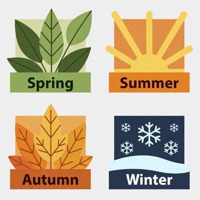 Four Seasons Clipart Icons