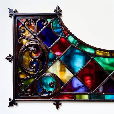 Ornate Stained Glass Panel