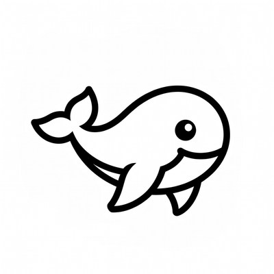 Cute cartoon baby whale