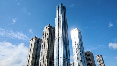 Modern Skyscrapers Against Blue Sky