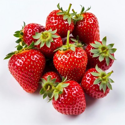 Fresh strawberries on white background
