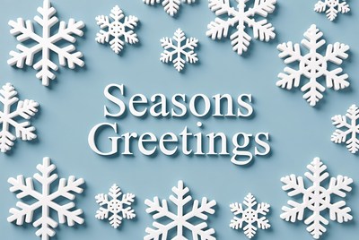 Seasons Greetings with Snowflakes