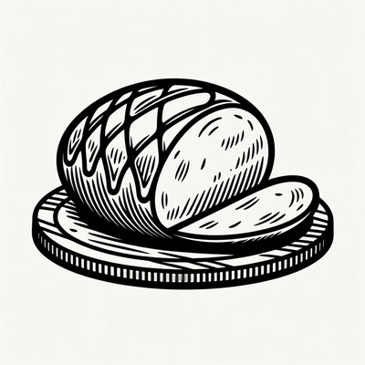 Sliced Bread Loaf on Plate