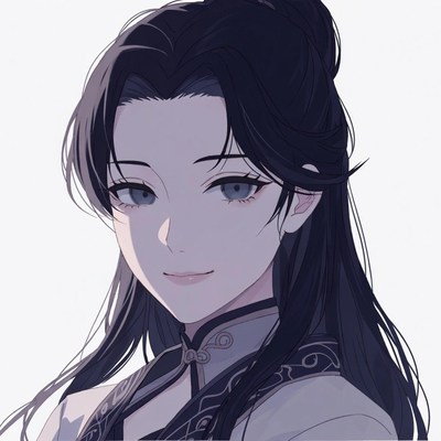 Anime girl with black hair