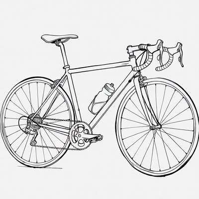Line drawing road bike
