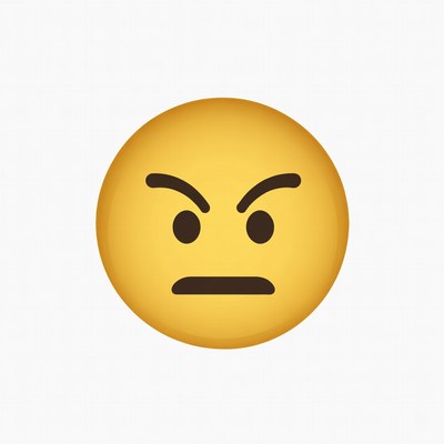 Angry Yellow Emoji Face