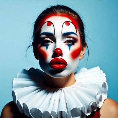 Woman with Clown Makeup