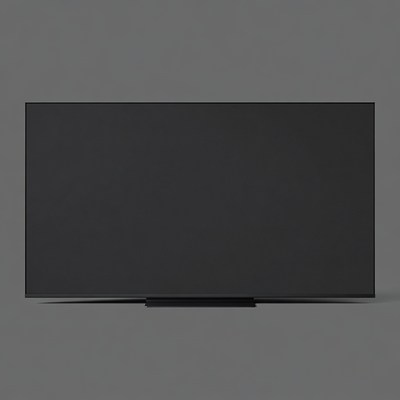 Black TV on gray background