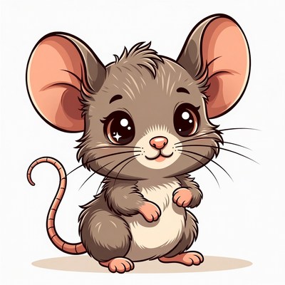 Cute cartoon mouse illustration