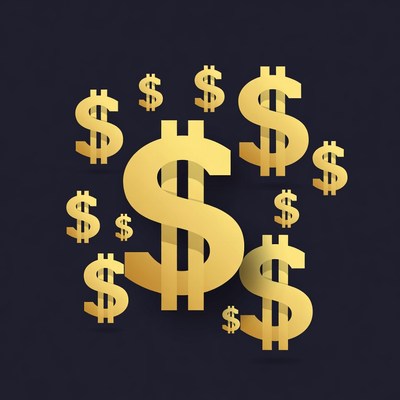 Golden Dollar Signs on Black