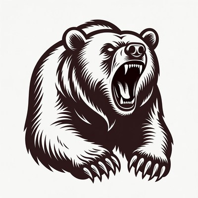 Roaring Bear Illustration