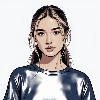 Asian woman with bangs portrait