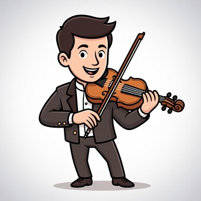 Man playing violin illustration