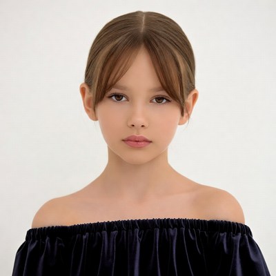 Girl in off-shoulder black top