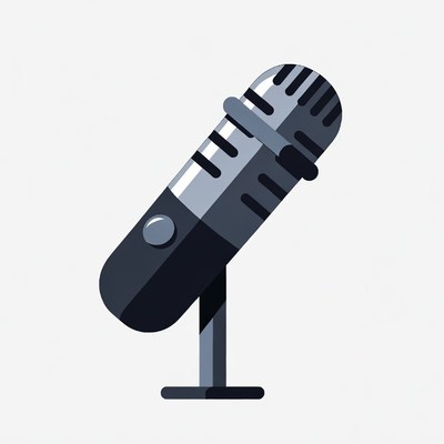 Microphone on Stand Illustration