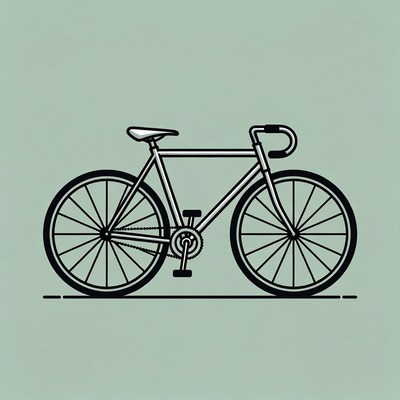 Line art road bicycle illustration