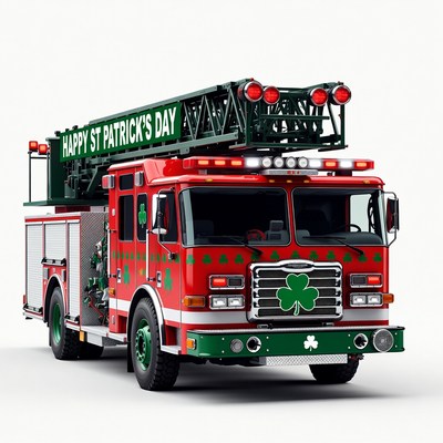 Happy St. Patrick's Day Fire Truck