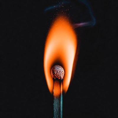 Burning Matchstick Flame