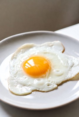 Fried Egg on White Plate