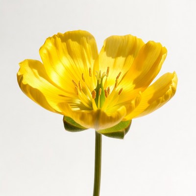 Yellow flower on white background