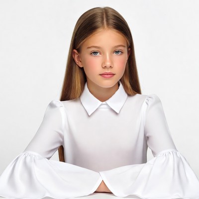 Girl in white blouse portrait