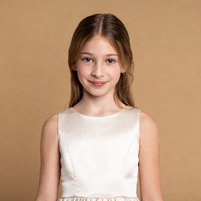 Girl in white sleeveless dress