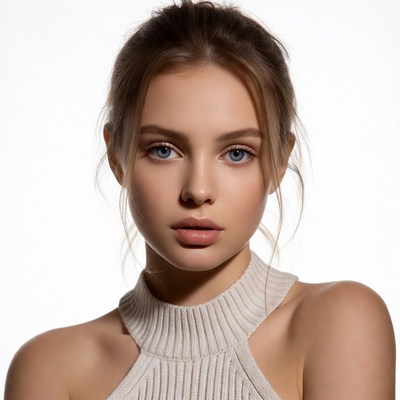Young woman with blue eyes
