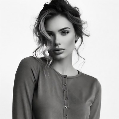 Beautiful woman with wavy updo hairstyle